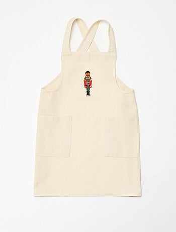 Tablier imprimé Noël en coton 55x49 cm