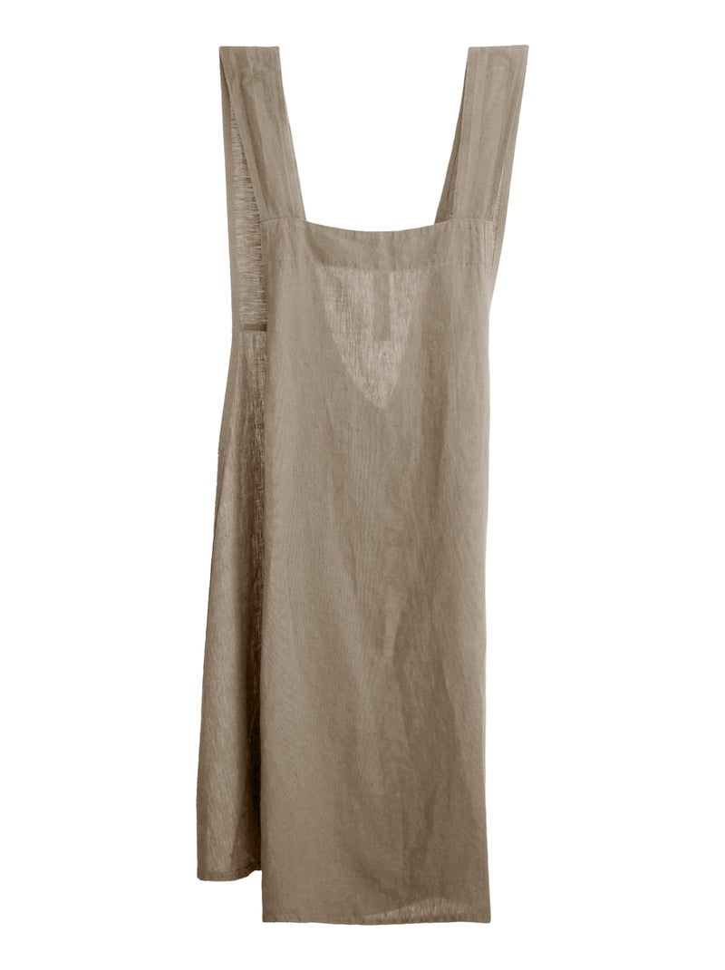Tablier japonais lin lavé MELODIE Beige foncé - Kiabi