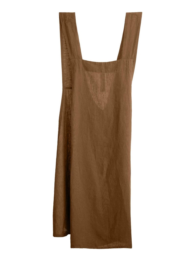 Tablier japonais lin lavé MELODIE Cognac - Kiabi