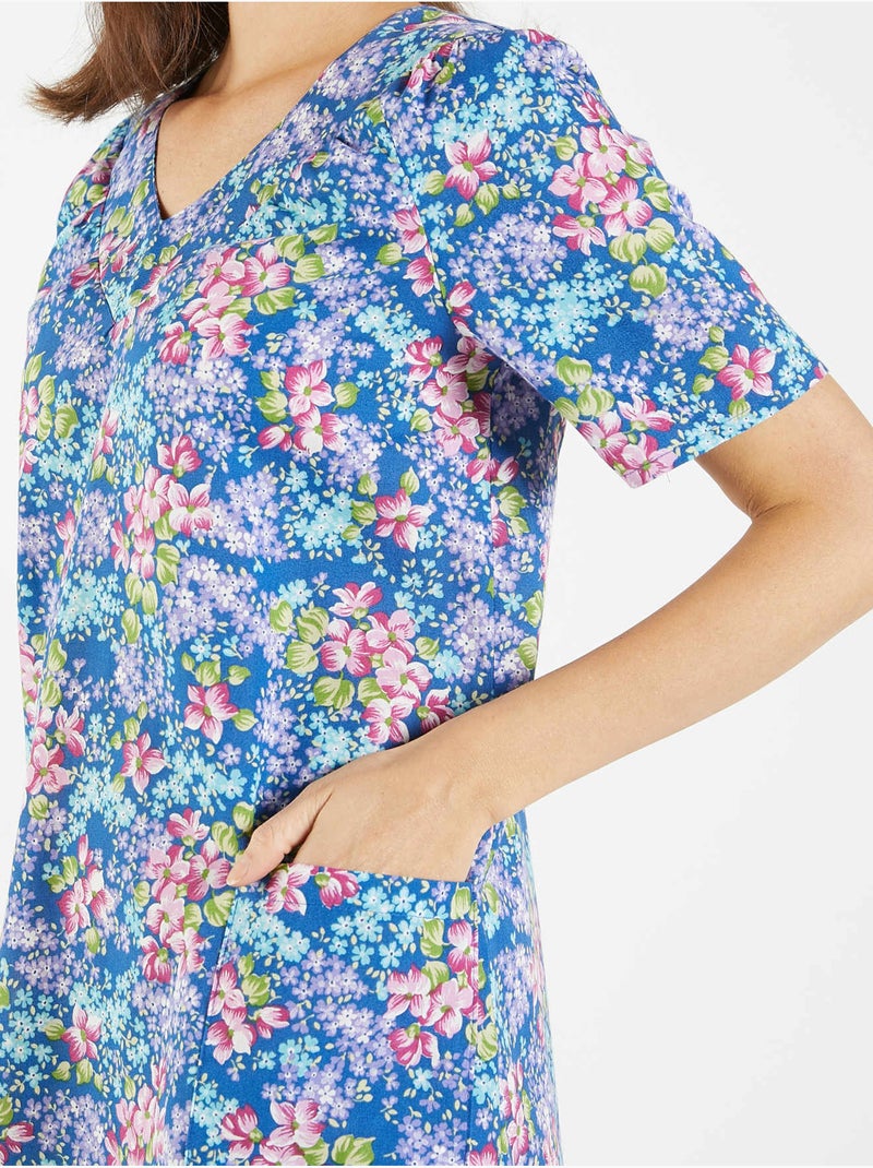 Tablier manches courtes forme housse - DAXON Blanc Violet Bleu - Kiabi