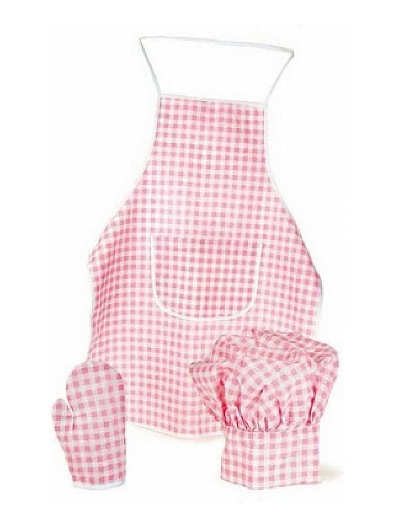 Tablier Manique Et Toque Et Toque Vichy Rose N/A - Kiabi