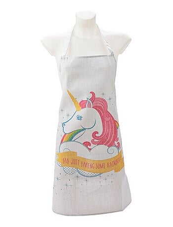 Tablier modele Licorne rose