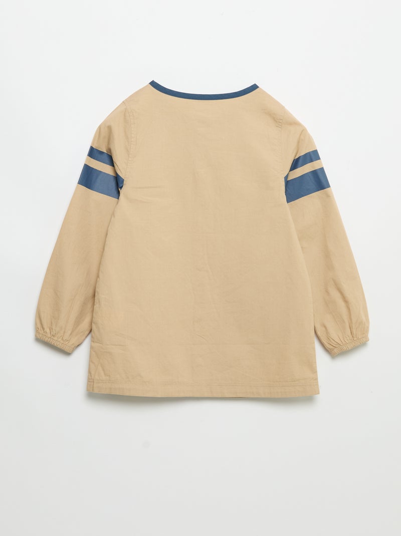 Tablier scolaire à manches longues Beige - Kiabi