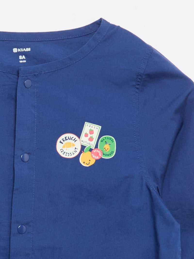 Tablier scolaire à manches longues Bleu - Kiabi