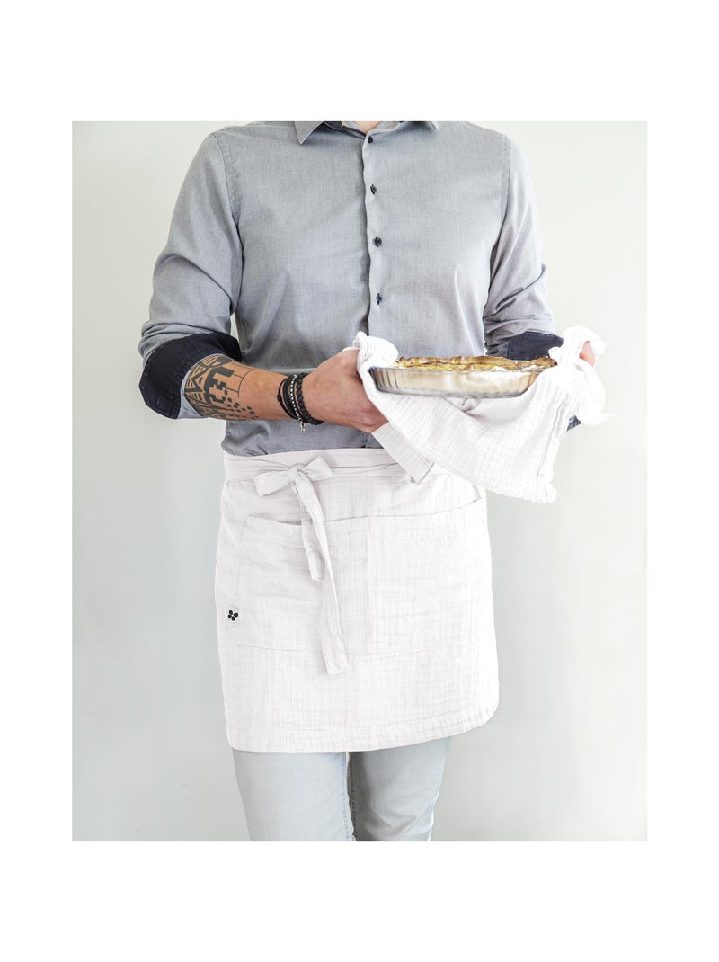 Tablier Serveur – Gaze de Coton Unie GAÏA Blanc - Kiabi