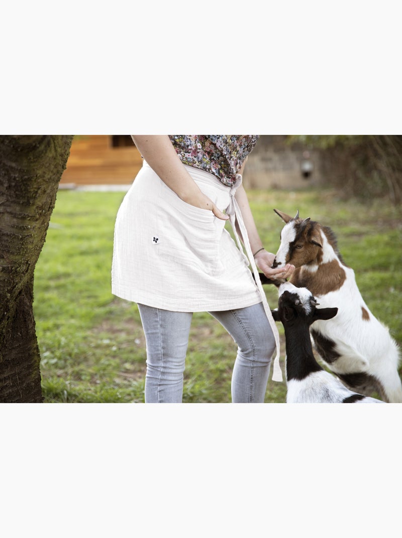 Tablier Serveur – Gaze de Coton Unie GAÏA Blanc - Kiabi