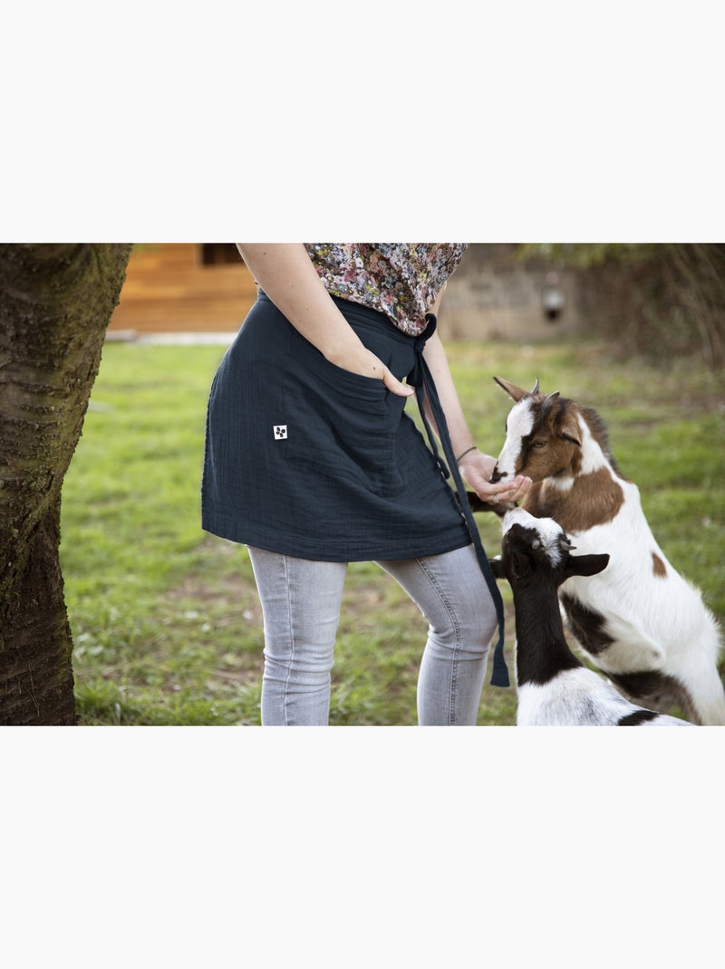 Tablier Serveur – Gaze de Coton Unie GAÏA Bleu foncé - Kiabi