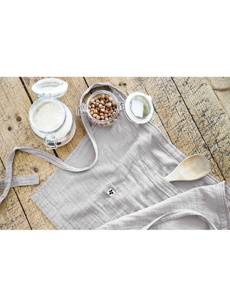 Tablier serveur – gaze de coton unie gaïa Gris nuage - Kiabi