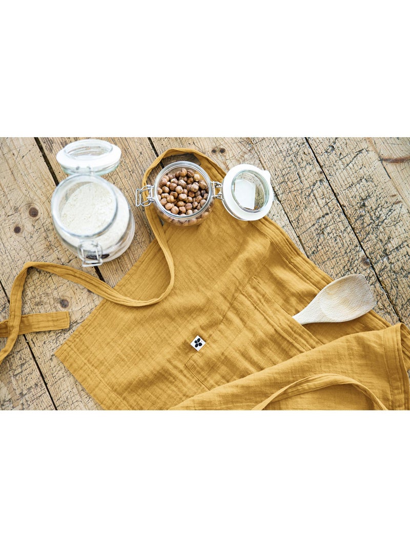 Tablier serveur – gaze de coton unie gaïa Safran - Kiabi