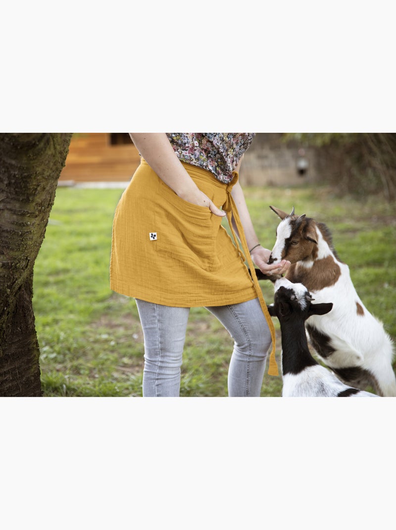 Tablier serveur – gaze de coton unie gaïa Safran - Kiabi