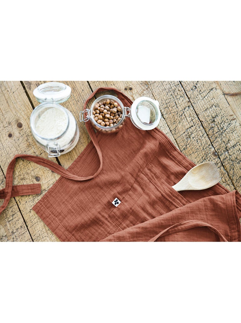 Tablier Serveur – Gaze de Coton Unie GAÏA Terracotta - Kiabi