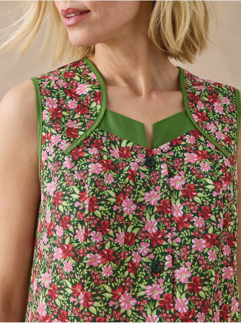 Tablier tout boutonné sans manches femme - DAXON Vert - Kiabi