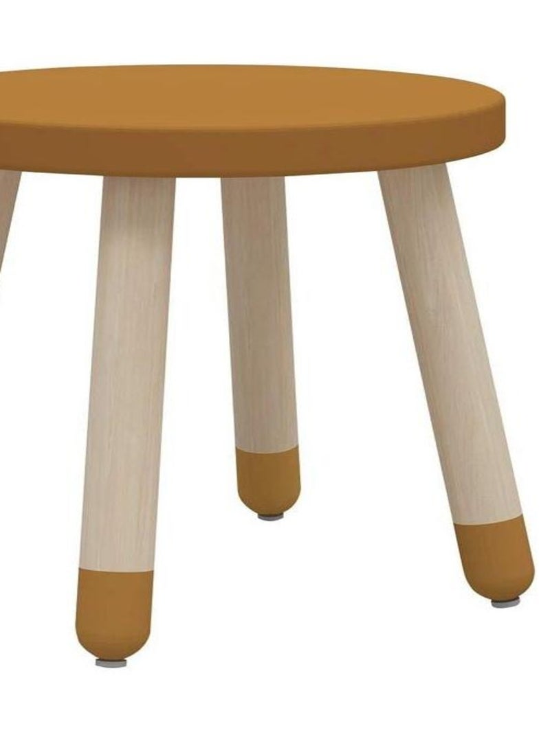 Tabouret 4 pieds en bois  jaune moutarde pour enfant Flexa Jaune - Kiabi