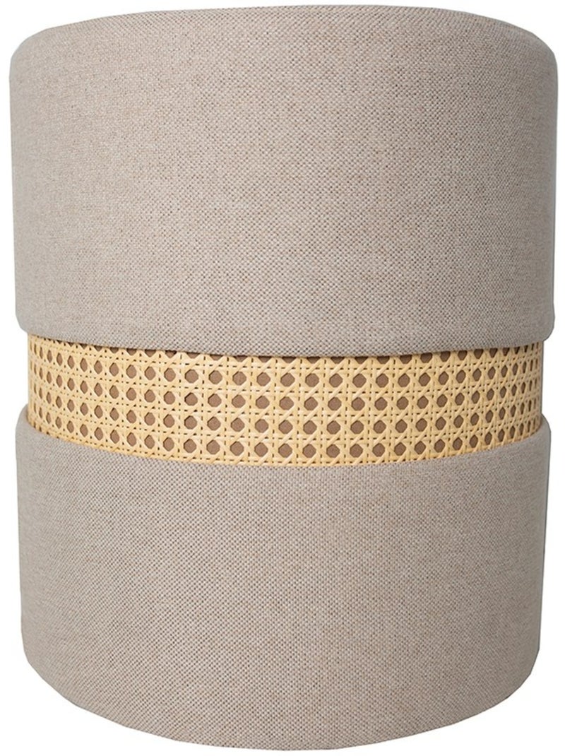 Tabouret cannage PALMA Beige - Kiabi