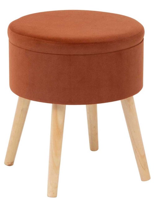 Tabouret coffre en velours - Kiabi