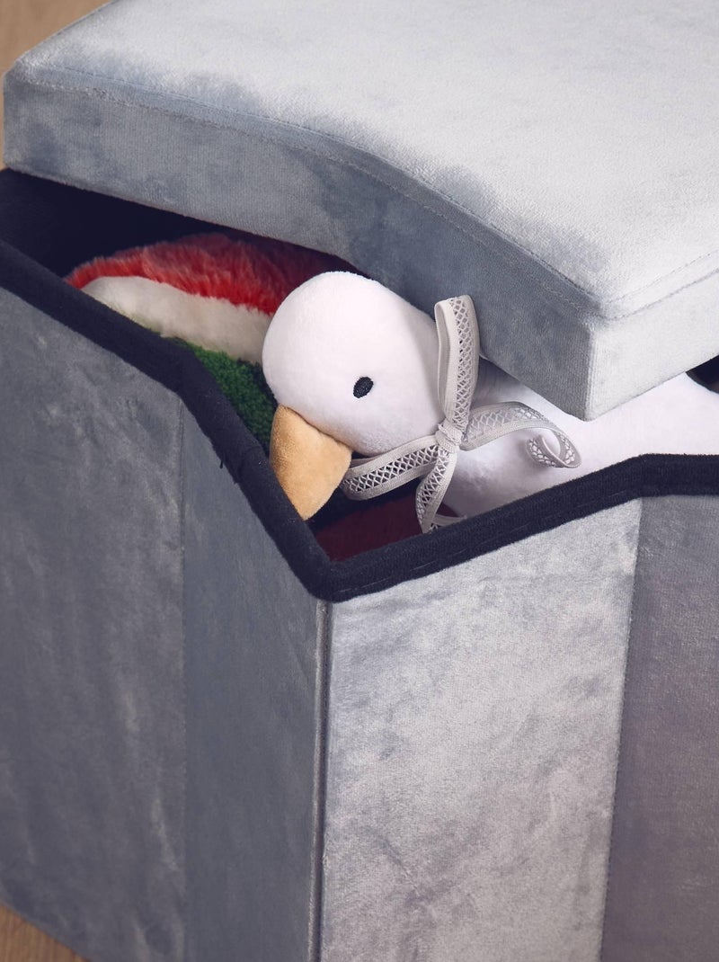 Tabouret-coffre pliant pour enfant velours étoile (lot de 2) Orion Gris - Kiabi