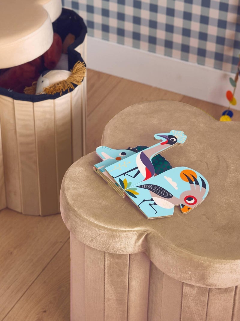 Tabouret-coffre pour pliant pour enfant velours fleur (lot de 2) Daphné Beige - Kiabi