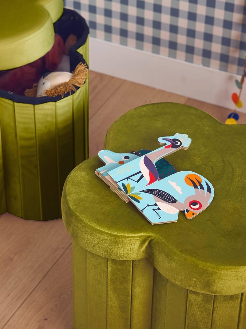 Tabouret-coffre pour pliant pour enfant velours fleur (lot de 2) Daphné Vert - Kiabi