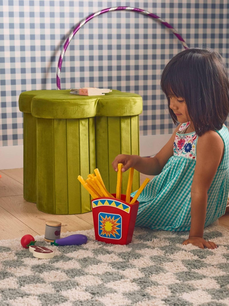 Tabouret-coffre pour pliant pour enfant velours fleur (lot de 2) Daphné Vert - Kiabi