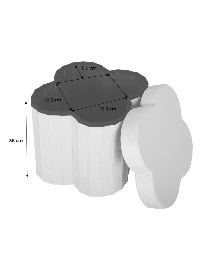 Tabouret-coffre pour pliant pour enfant velours fleur (lot de 2) Daphné Vert - Kiabi