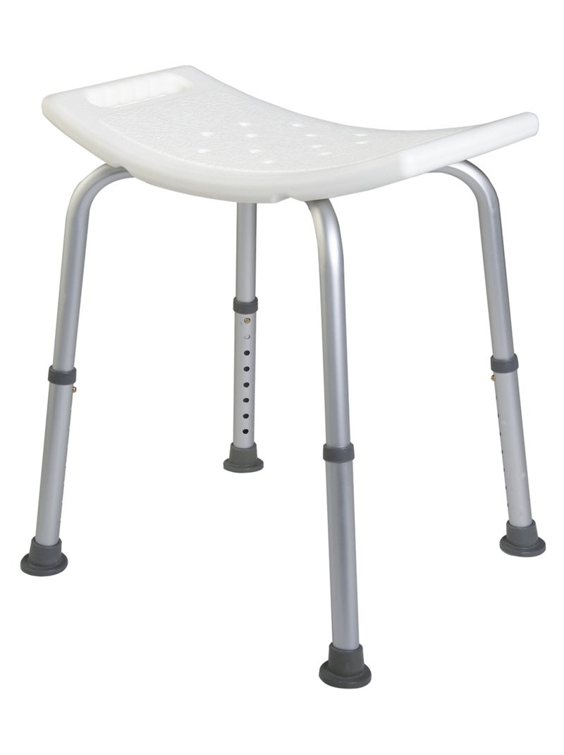 Tabouret de douche réglable avec assise large et poignées Blanc - Kiabi
