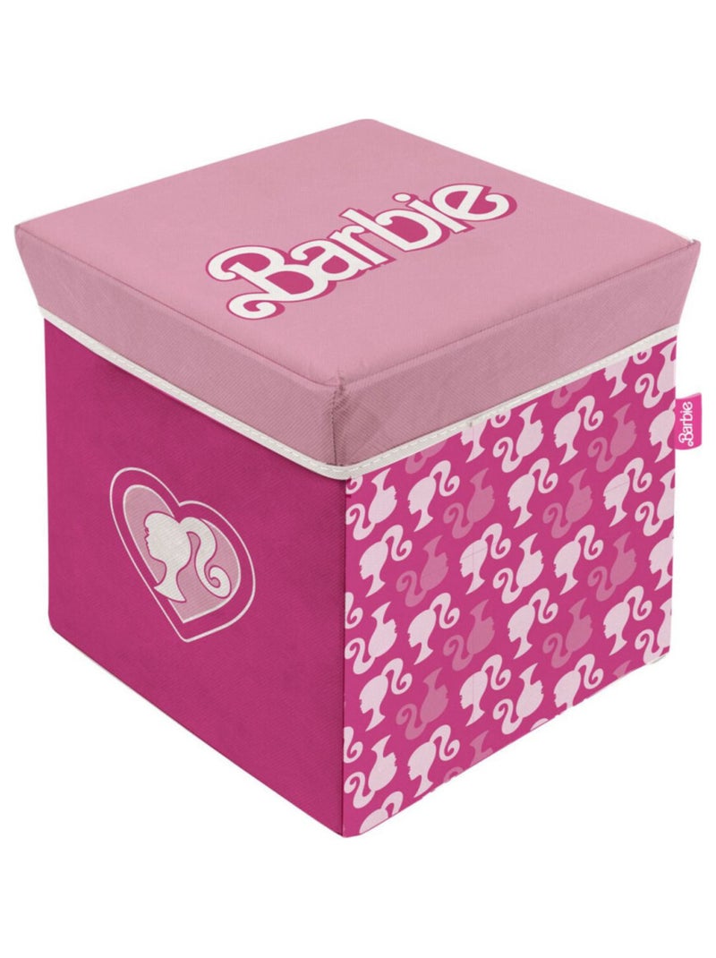 Tabouret de rangement cube - Barbie Rose - Kiabi