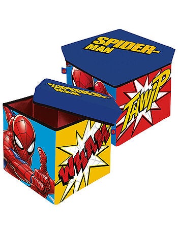 Tabouret de rangement cube - Spiderman