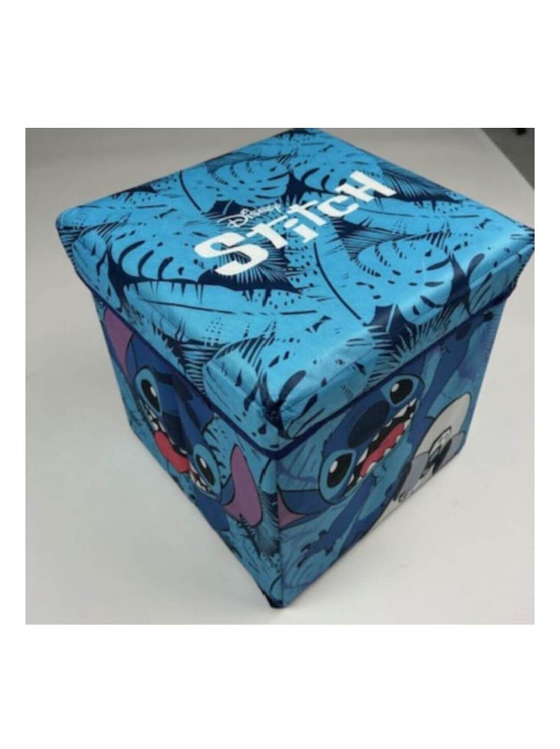 Tabouret de rangement cube - Stitch - 30x30x30cm Bleu - Kiabi