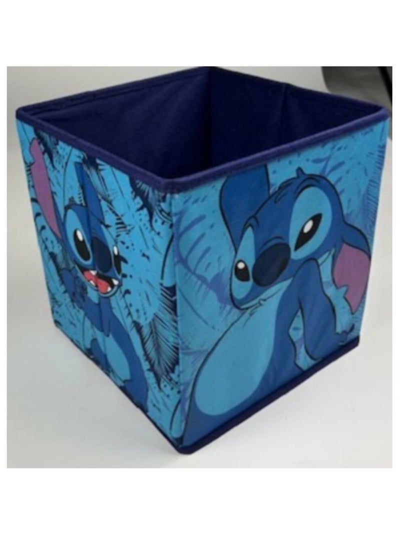 Tabouret de rangement cube - Stitch - 30x30x30cm Bleu - Kiabi