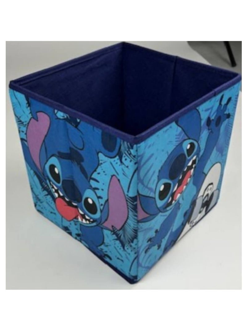Tabouret de rangement cube - Stitch - 30x30x30cm Bleu - Kiabi