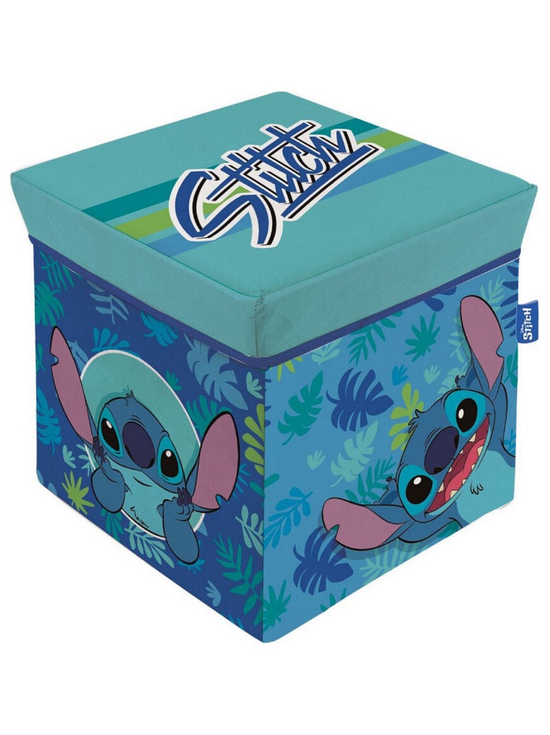 Tabouret de rangement cube - Stitch Rose - Kiabi