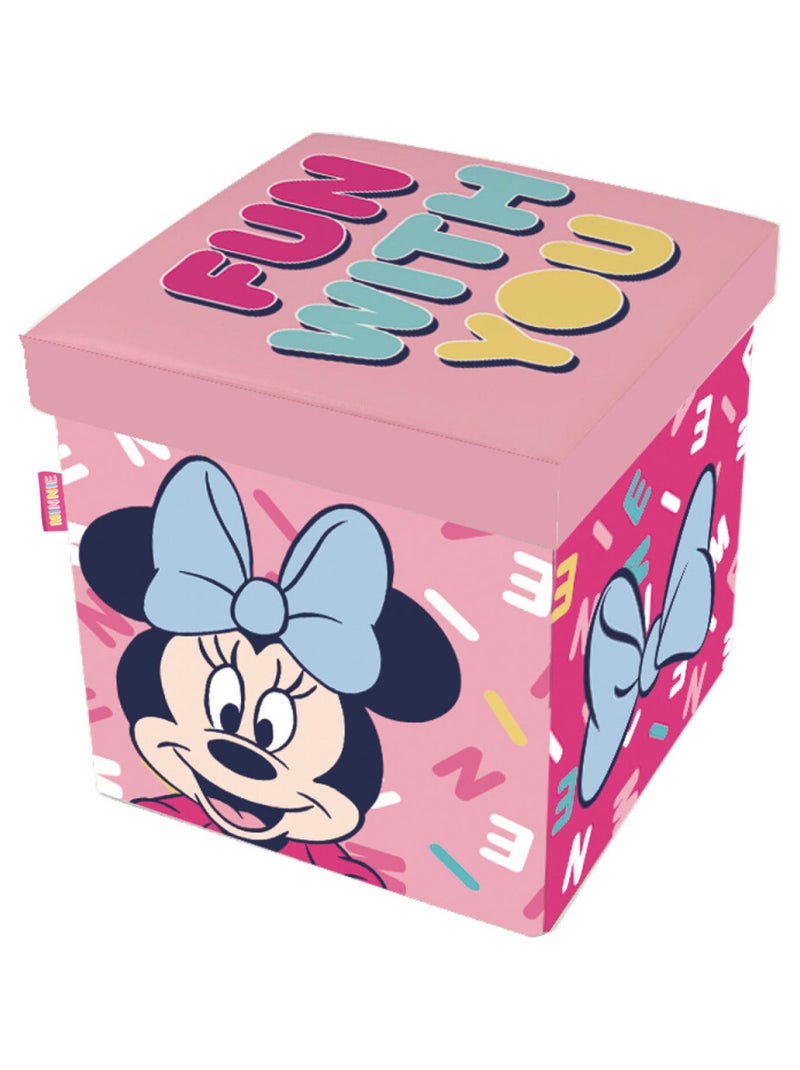 Tabouret de Rangement cube Disney - Minnie Rose - Kiabi
