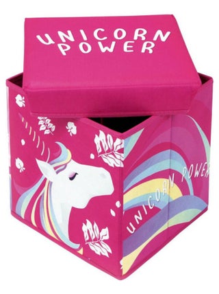 Tabouret de rangement cube licorne - Unicorn Power