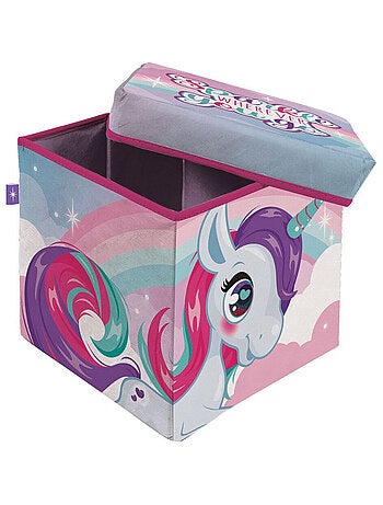 Tabouret de rangement cube Licorne Sparkle Wherever You Go