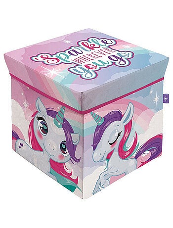 Tabouret de rangement cube Licorne Sparkle Wherever You Go
