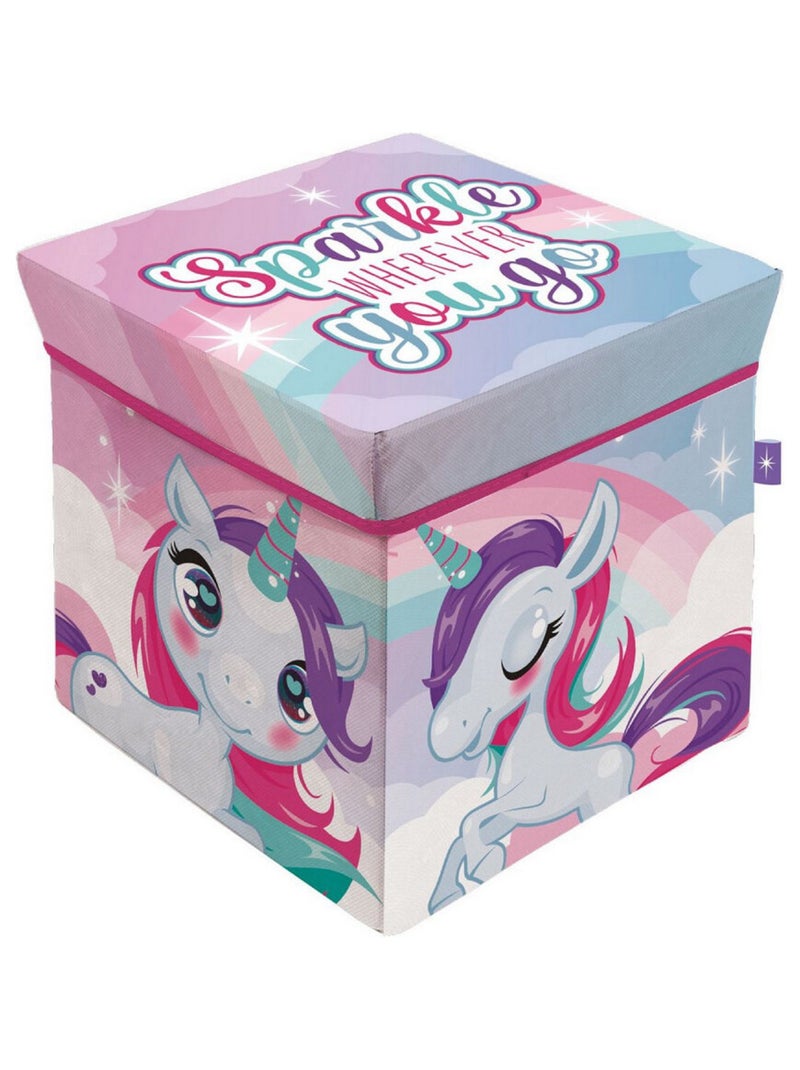 Tabouret de rangement cube Licorne Sparkle Wherever You Go Multicolore - Kiabi