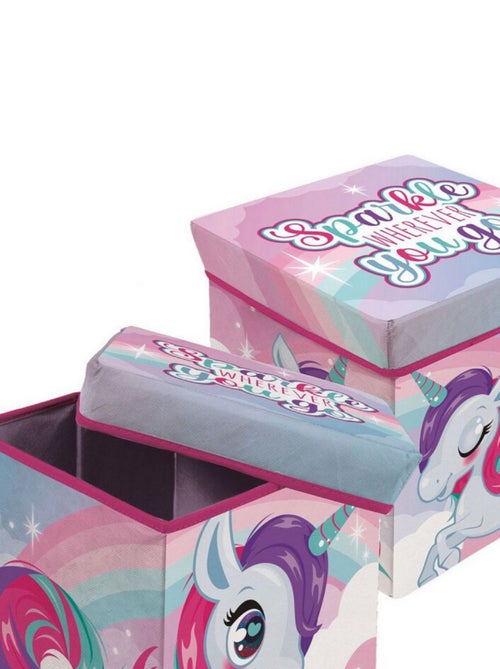 Tabouret de rangement cube Licorne Sparkle Wherever You Go - Kiabi