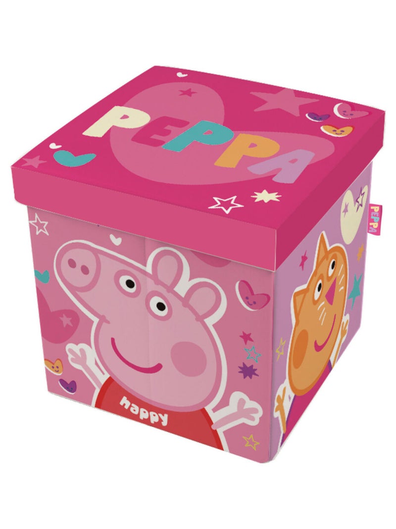 Tabouret de rangement cube Peppa Pig Rose - Kiabi