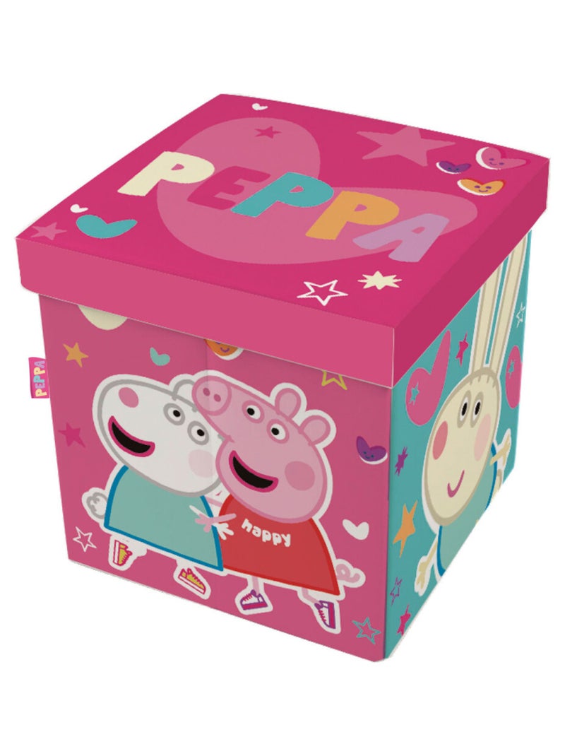 Tabouret de rangement cube Peppa Pig Rose - Kiabi