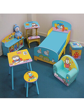 Tabouret de rangement et ardoise T'choupi
