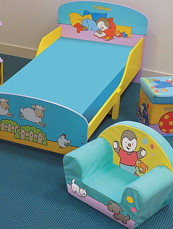 Tabouret de rangement et ardoise T'choupi