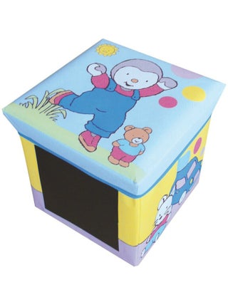 Tabouret de rangement et ardoise T'choupi