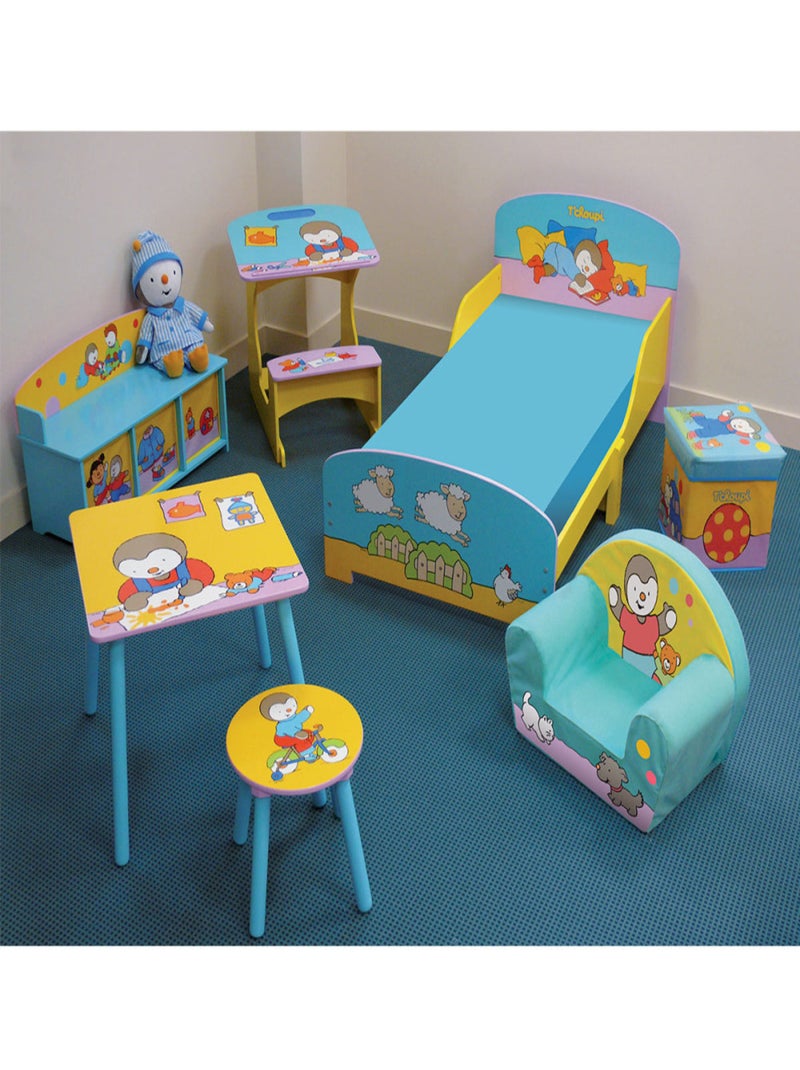 Tabouret de rangement et ardoise T'choupi Jaune - Kiabi