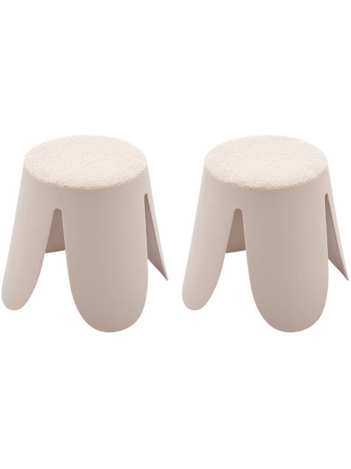 Tabouret empilable enfant bouclette texturée (lot de 2) Niki kids - Kiabi