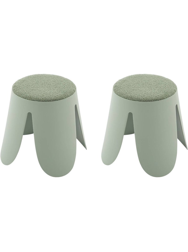 Tabouret empilable enfant bouclette texturée (lot de 2) Niki kids Vert clair - Kiabi