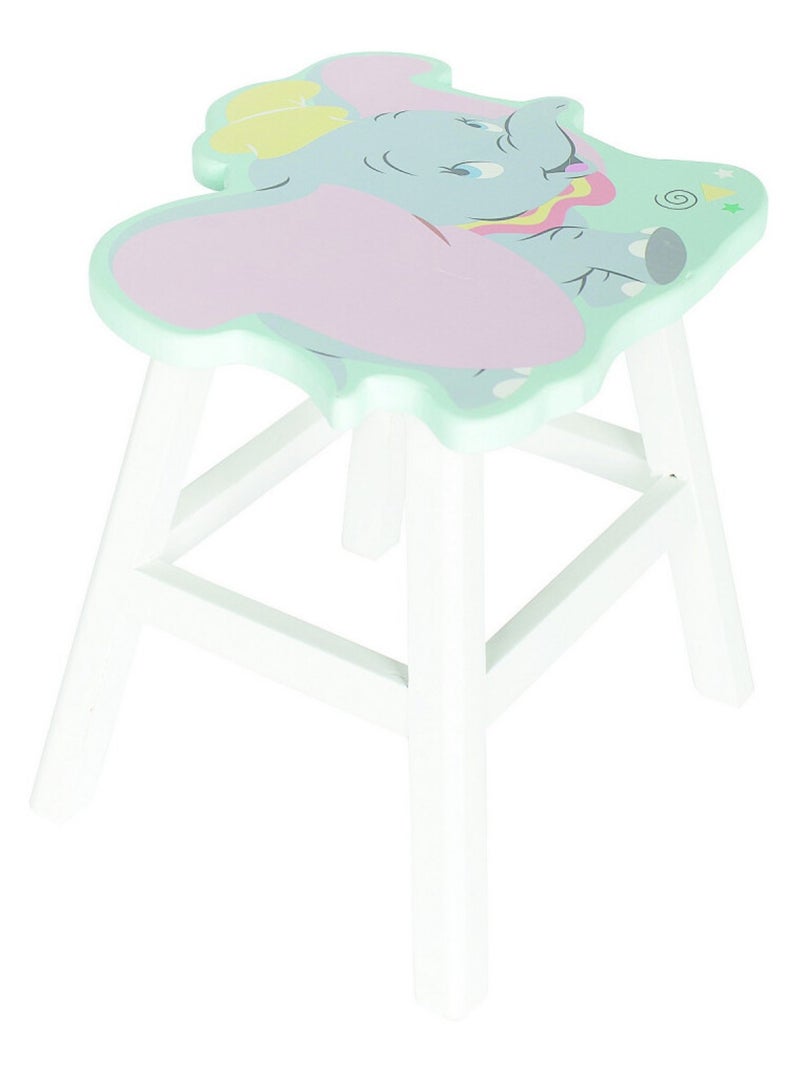 Tabouret en bois bleu et blanc – Dumbo Multicolore - Kiabi