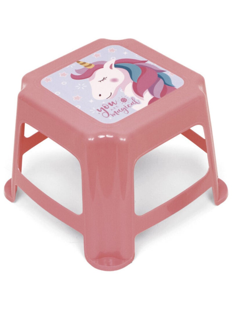 Tabouret En Plastique - Licorne Rose - Kiabi