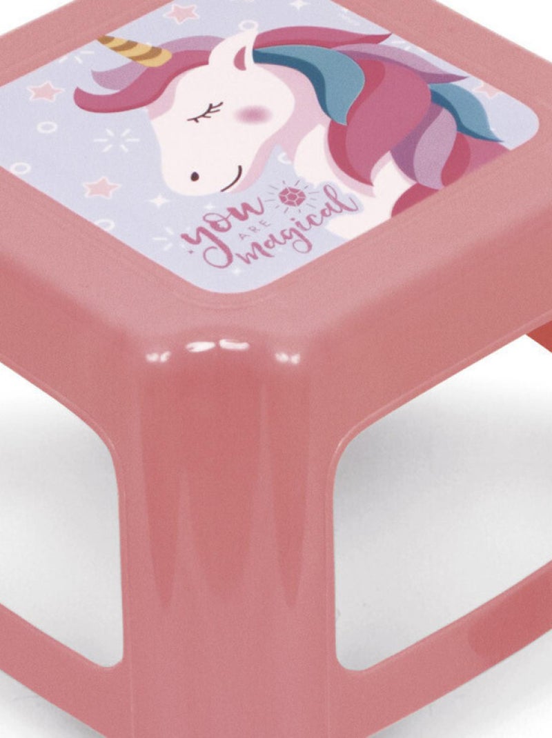 Tabouret En Plastique - Licorne Rose - Kiabi