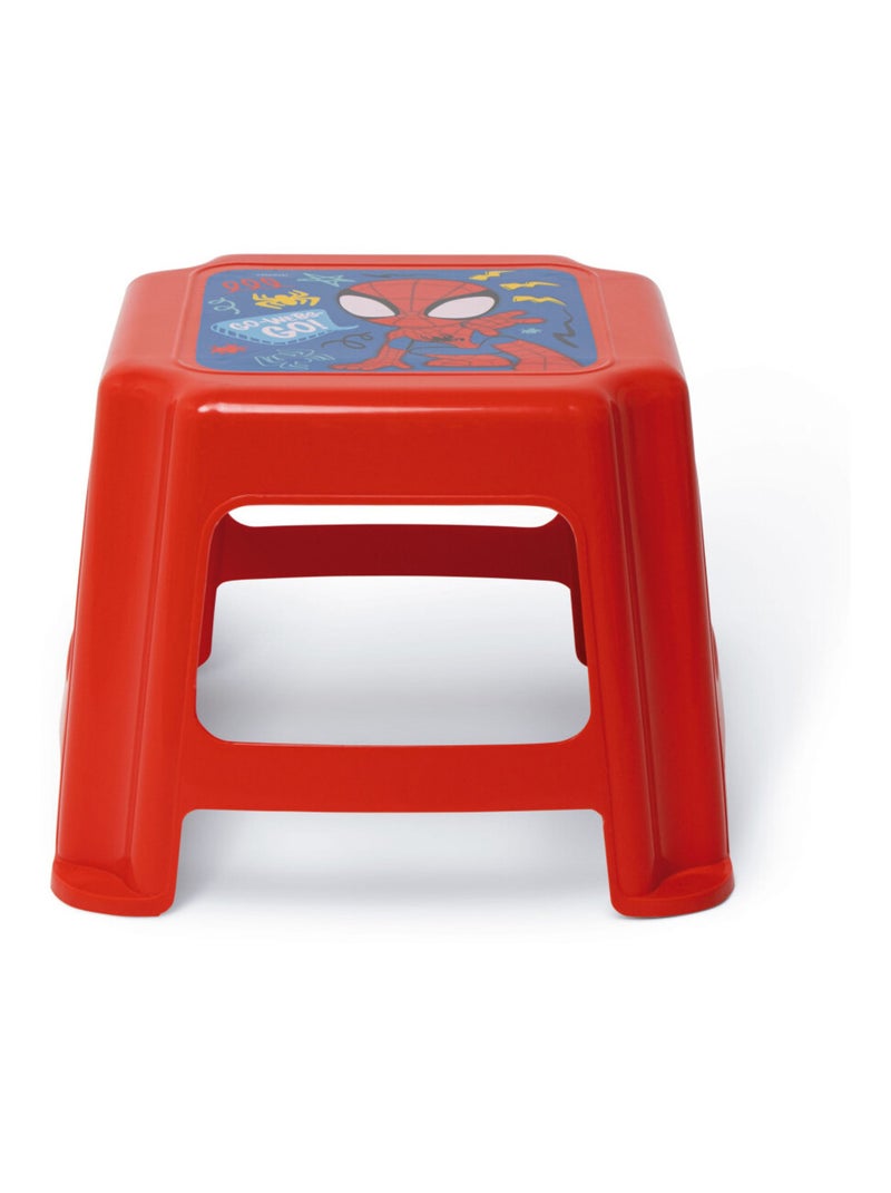 Tabouret En Plastique 27x27x21 cm - Spiderman Rouge - Kiabi