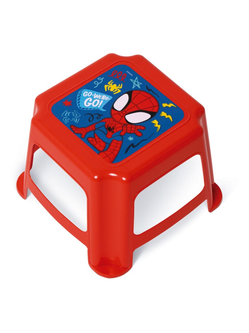 Tabouret En Plastique 27x27x21 cm - Spiderman Rouge - Kiabi
